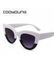 COOYOUNG Vintage okulary przeciwsłoneczne damskie kocie oko okulary Retro marka projektant okulary przeciwsłoneczne damskie różo