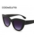 COOYOUNG Vintage okulary przeciwsłoneczne damskie kocie oko okulary Retro marka projektant okulary przeciwsłoneczne damskie różo