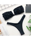 OMKAGI Bandeau kostium kąpielowy damski Sexy stałe Leopard stroje kąpielowe kobiety strój kąpielowy Bikini wysoko wycięte strój 