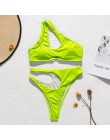 In-x jedno ramię bikini set Sexy dziurka bikini 2020 wysokie cięcie kostium kąpielowy damski strój kąpielowy wycięty strój kąpie