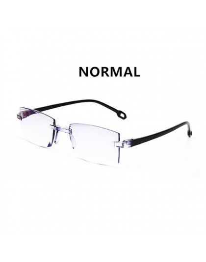 Blokujące niebieskie światło okulary do czytania Bifocal Multifocal Rimless elastyczne okulary Presbyopia mężczyźni kobiety Supe