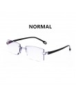 Blokujące niebieskie światło okulary do czytania Bifocal Multifocal Rimless elastyczne okulary Presbyopia mężczyźni kobiety Supe
