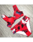 Sexy Bikini kobiety strój kąpielowy 2019 lato wyciąć kostiumy kąpielowe Push Up Bikini stroje kąpielowe z nadrukiem Bikini z fis