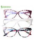 SOOLALA kocie oko blokujące niebieskie światło okulary do czytania kobiety anti Glare Presbyopic komputer okulary ramka okulary 