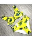 Sexy Bikini kobiety strój kąpielowy 2019 lato wyciąć kostiumy kąpielowe Push Up Bikini stroje kąpielowe z nadrukiem Bikini z fis