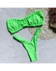OMKAGI Bandeau kostium kąpielowy damski Sexy stałe Leopard stroje kąpielowe kobiety strój kąpielowy Bikini wysoko wycięte strój 