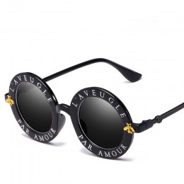Moda Unisex okrągłe okulary w stylu retro kobiety okulary vintage koło klasyczne pszczoła list okulary mężczyźni odcienie Visor 