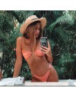 Miyouj Sexy Bandeau Bikini bandażowy strój kąpielowy kobiety stałe stroje kąpielowe 2019 kostiumy kąpielowe pierścionki Bikini S