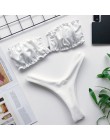 OMKAGI Bandeau kostium kąpielowy damski Sexy stałe Leopard stroje kąpielowe kobiety strój kąpielowy Bikini wysoko wycięte strój 