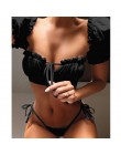 2020 nowy Sexy gradient drukuj strój kąpielowy bikini kobiety strój kąpielowy z krótkim rękawem Bikini Set push up kostium kąpie