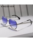 KINGSEVEN 2019 projekt Vintage modne okulary słoneczne bez oprawek kobiet okulary gradientowe szkła marka projektant óculos De S
