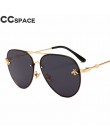46023 luksusowe pszczoła Pilot okulary przeciwsłoneczne damskie moda odcienie metalowa rama okulary vintage mężczyźni projektant