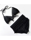 2020 Sexy Halter Retro Mesh drążą String Biquini strój kąpielowy damski strój kąpielowy wysokiej talii Plus Size stroje kąpielow