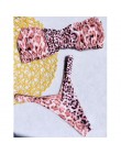 OMKAGI Bandeau kostium kąpielowy damski Sexy stałe Leopard stroje kąpielowe kobiety strój kąpielowy Bikini wysoko wycięte strój 