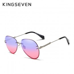 KINGSEVEN 2019 projekt Vintage modne okulary słoneczne bez oprawek kobiet okulary gradientowe szkła marka projektant óculos De S