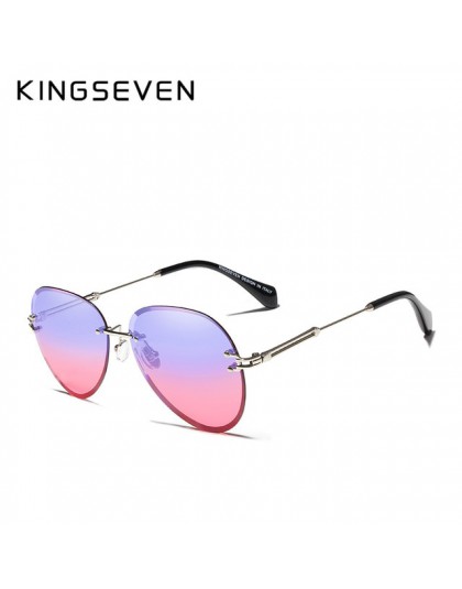 KINGSEVEN 2019 projekt Vintage modne okulary słoneczne bez oprawek kobiet okulary gradientowe szkła marka projektant óculos De S