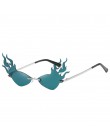Nowy ogień płomień okulary kobiety mężczyźni Rimless okulary fala metalowa rama 2019 Hip Hop wąskie okulary Party okulary Street
