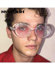 NYWOOH owalne okulary przeciwsłoneczne damskie kolorowe cukierki jasne okulary mężczyźni cekiny czerwone różowe okulary Kurt Cob