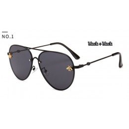 46023 luksusowe pszczoła Pilot okulary przeciwsłoneczne damskie moda odcienie metalowa rama okulary vintage mężczyźni projektant