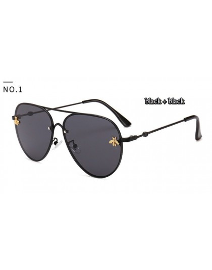 46023 luksusowe pszczoła Pilot okulary przeciwsłoneczne damskie moda odcienie metalowa rama okulary vintage mężczyźni projektant