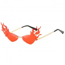 Nowy ogień płomień okulary kobiety mężczyźni Rimless okulary fala metalowa rama 2019 Hip Hop wąskie okulary Party okulary Street