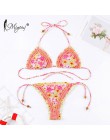 Miyouj Sexy Bandeau Bikini bandażowy strój kąpielowy kobiety stałe stroje kąpielowe 2019 kostiumy kąpielowe pierścionki Bikini S