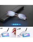 Wysokiej jakości okulary dwuogniskowe Anti Blue do czytania przenośne okulary bez oprawek wieloogniskowe okulary do czytania pow