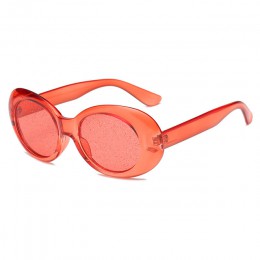 NYWOOH owalne okulary przeciwsłoneczne damskie kolorowe cukierki jasne okulary mężczyźni cekiny czerwone różowe okulary Kurt Cob