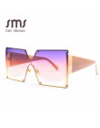 2019 Fashion Square okulary przeciwsłoneczne damskie marka projektant ponadgabarytowych Gradient niebieski czarny One Piece okul