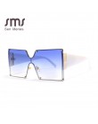 2019 Fashion Square okulary przeciwsłoneczne damskie marka projektant ponadgabarytowych Gradient niebieski czarny One Piece okul
