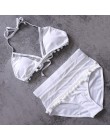 2020 Sexy Halter Retro Mesh drążą String Biquini strój kąpielowy damski strój kąpielowy wysokiej talii Plus Size stroje kąpielow
