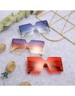 2019 Fashion Square okulary przeciwsłoneczne damskie marka projektant ponadgabarytowych Gradient niebieski czarny One Piece okul
