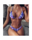2020 nowy Sexy gradient drukuj strój kąpielowy bikini kobiety strój kąpielowy z krótkim rękawem Bikini Set push up kostium kąpie