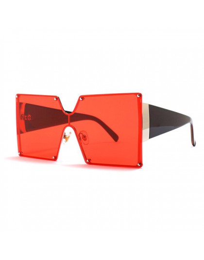 2019 Fashion Square okulary przeciwsłoneczne damskie marka projektant ponadgabarytowych Gradient niebieski czarny One Piece okul
