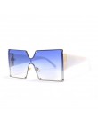 2019 Fashion Square okulary przeciwsłoneczne damskie marka projektant ponadgabarytowych Gradient niebieski czarny One Piece okul