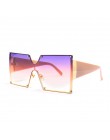 2019 Fashion Square okulary przeciwsłoneczne damskie marka projektant ponadgabarytowych Gradient niebieski czarny One Piece okul