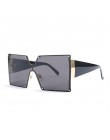 2019 Fashion Square okulary przeciwsłoneczne damskie marka projektant ponadgabarytowych Gradient niebieski czarny One Piece okul