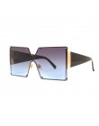 2019 Fashion Square okulary przeciwsłoneczne damskie marka projektant ponadgabarytowych Gradient niebieski czarny One Piece okul