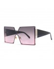 2019 Fashion Square okulary przeciwsłoneczne damskie marka projektant ponadgabarytowych Gradient niebieski czarny One Piece okul