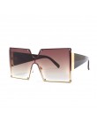 2019 Fashion Square okulary przeciwsłoneczne damskie marka projektant ponadgabarytowych Gradient niebieski czarny One Piece okul