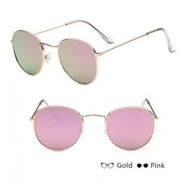 CANCHANGE Damskie okulary przeciwsłoneczne w stylu vintage Okrągłe okulary przeciwsłoneczne Damskie lustrzane okulary ze stopu o