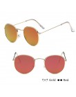 CANCHANGE Damskie okulary przeciwsłoneczne w stylu vintage Okrągłe okulary przeciwsłoneczne Damskie lustrzane okulary ze stopu o