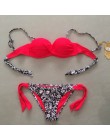 Bikini stałe Strappy bandaż zestaw Bikini biały Push Up strój kąpielowy Bikini Bandeau brazylijski strój kąpielowy Maillot De Ba