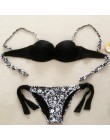 Bikini stałe Strappy bandaż zestaw Bikini biały Push Up strój kąpielowy Bikini Bandeau brazylijski strój kąpielowy Maillot De Ba