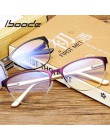 Iboode pół ramki kocie okulary do czytania kobiety mężczyźni Antifatigue komputerowe okulary optyczne Retro okulary starczowzroc
