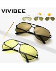 VIVIBEE mężczyźni fotochromowe Night Vision polaryzacyjny okulary Pilot styl aluminium kobiety spolaryzowane okulary jazdy żółty