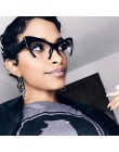 Kocie okulary czarne Vintage oprawki do okularów Nerd okulary z przezroczystymi szkłami Hlaf ramki okulary kobiety luksusowej ma