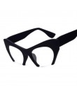 Kocie okulary czarne Vintage oprawki do okularów Nerd okulary z przezroczystymi szkłami Hlaf ramki okulary kobiety luksusowej ma