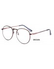Feishini okrągła oprawka okulary komputerowe kobiety promienie promieniowanie Gamin oprawki do okularów metalowe Unisex okulary 