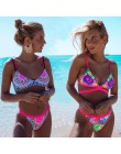 Bikini 2020 Mujer drukuj strój kąpielowy stroje kąpielowe kobiety brazylijski Bikini strój kąpielowy krzyżowe wiązanie stroje ką